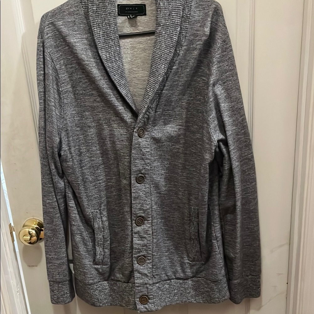 21men Gray Button-Down Cardigan